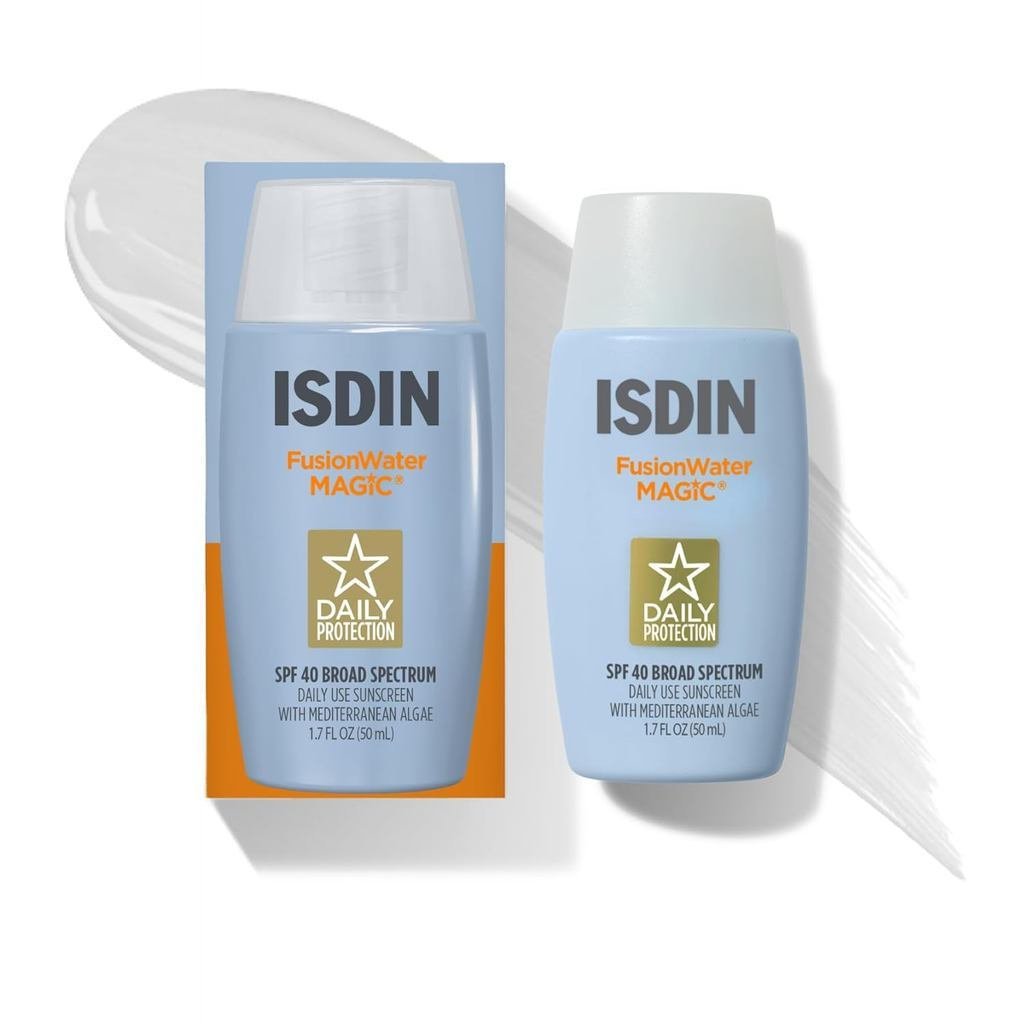 ISDIN Fusion Water MAGIC SPF 40, Kem chống nắng mặt nhẹ, chứa axit Hyaluronic và Vitamin E, Thích hợ