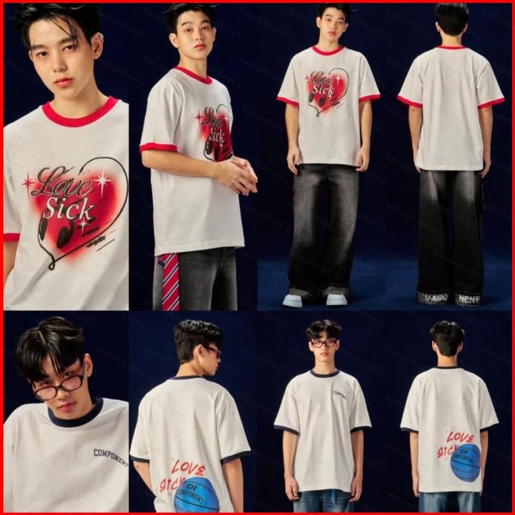 Love Sick 2024 THÀNH PHẦN PHOP KRIT Pun No mùa hè Áo thun ngôi sao tay ngắn