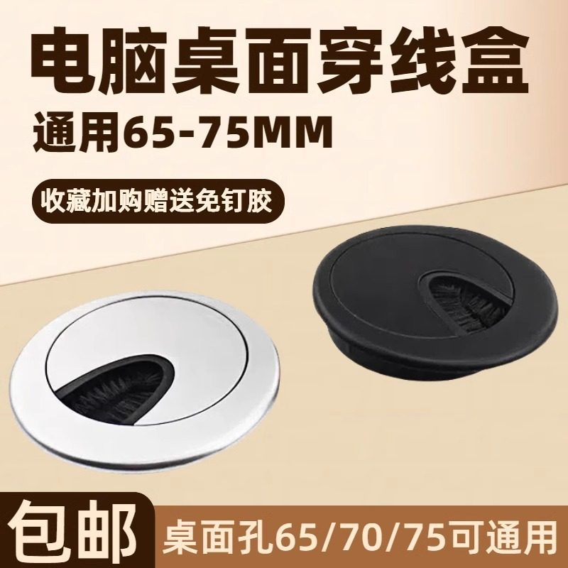 Máy Tính Để Bàn Ren Hộp Bàn Tròn Ren Lỗ Bao Threader Lỗ Bìa Xấu xí Bao Để Bàn Lỗ 65-75MM