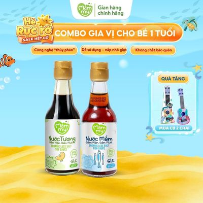 Gia vị ăn dặm cho bé Mămmy nước tương, nước mắm giảm mặn giảm muối cho bé từ 1 tuổi giúp bé ăn ngon