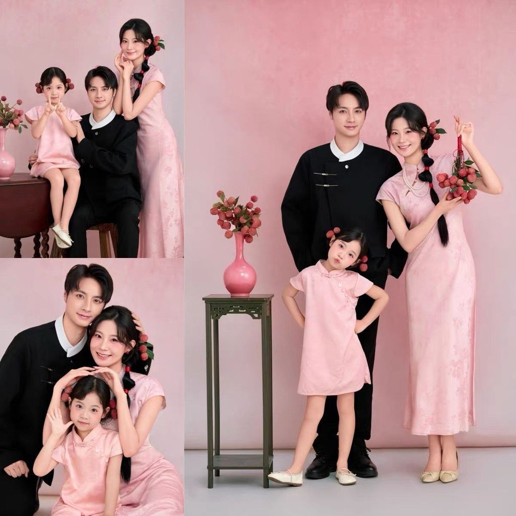 Trẻ Em Studio Chụp Ảnh Studio Ảnh Họ Ba Cha Mẹ-Con Mặc Mới Phong Cách Trung Hoa Cổ Studio Chụp Ảnh Q