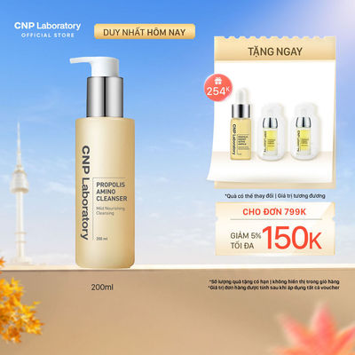 [CNP] Sữa rửa mặt keo ong dịu nhẹ phục hồi dành cho mọi loại da CNP Propolis Energy Cleanser 200ml