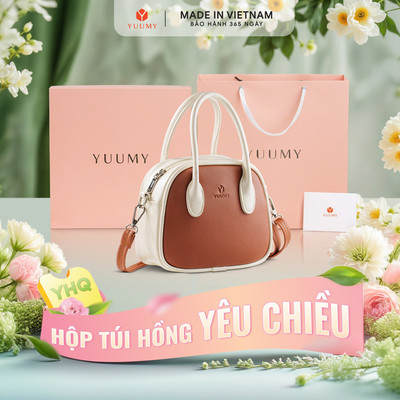 Bộ hộp quà YUUMY (Túi đeo chéo nữ YUUMY YN325 + Hộp quà YHQ2 + Túi giấy YTG2 + Túi rút BVR3838 + Thiệp cảm ơn YBT1)