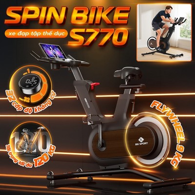 [MALL] BG- Xe đạp tập thể dục thể thao tại nhà S770 cao cấp hàng chính hãng, phanh Kháng Từ, đa dụng