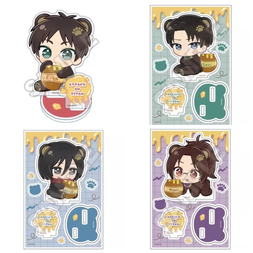 Mô Hình Acrylic Anime Standee model Attack on Titan AOT chibi Eren Levi Mikasa Hange Zoe