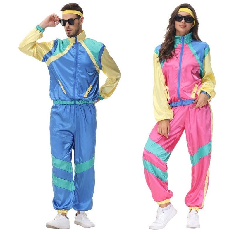 Halloween Carnival cosplay Trang Phục Hip Hop Nam Nữ Cặp Đôi Hiệu Suất Trang Phục Retro Disco Trang Phục Khiêu Vũ Thể Thao