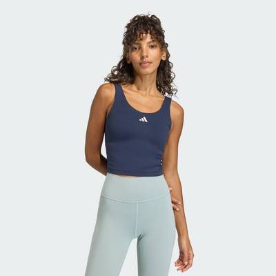 adidas Gym & Training Áo Tank Nâng Đỡ Nhẹ 3 Stripes Studio All Me Nữ Màu xanh da trời KV6611