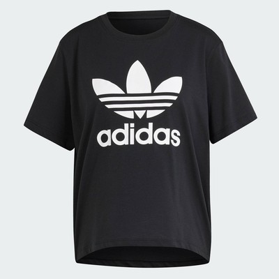 adidas Phong cách sống Áo Thun Boxy Ba Lá Adicolor Nữ Đen IU2422