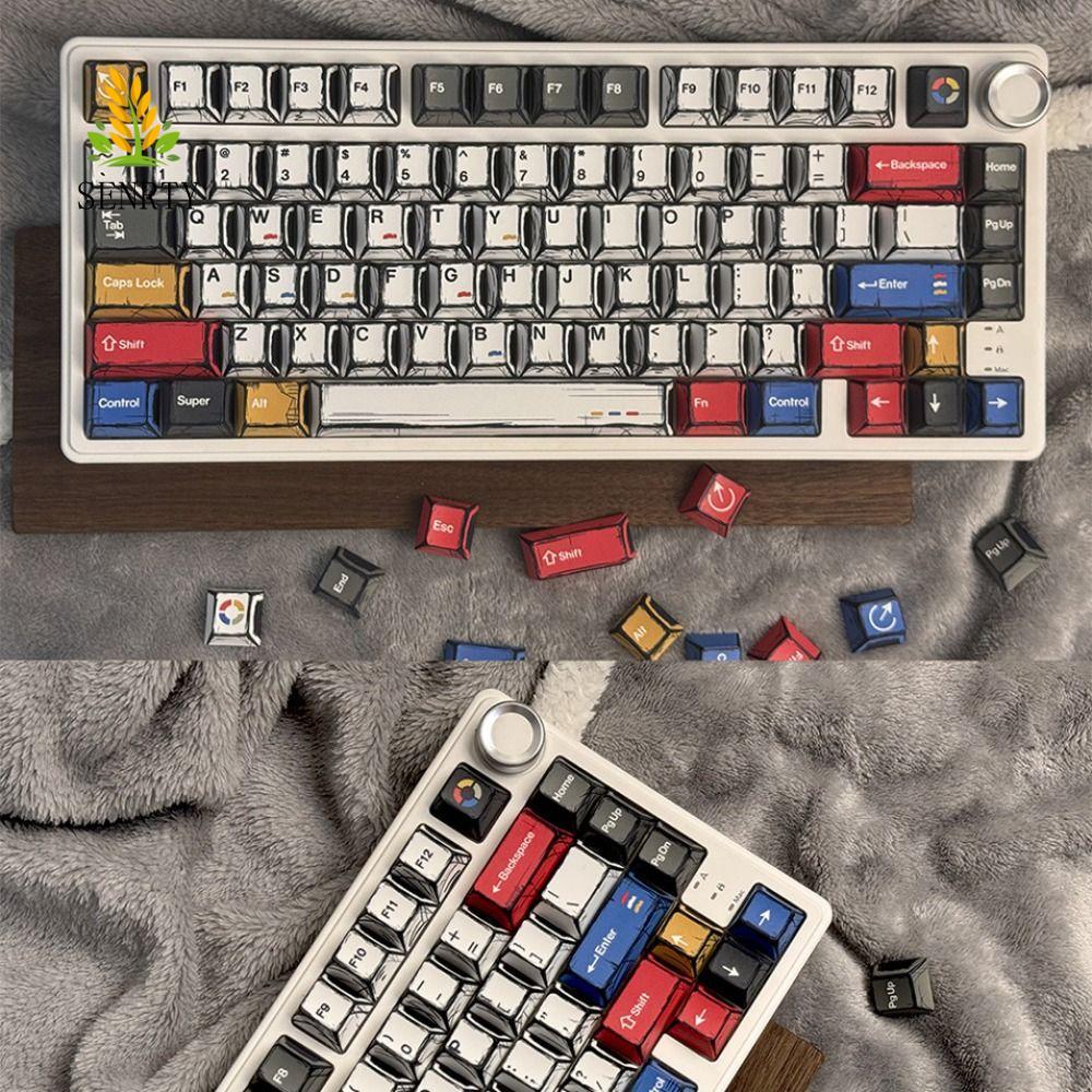 Bộ Keycap SENRTY, 136 Phím Nắp Bàn Phím Phong Cách Manga, Chủ Đề Trăm Đèn Đa Năng Chống Thấm Nước Cổ