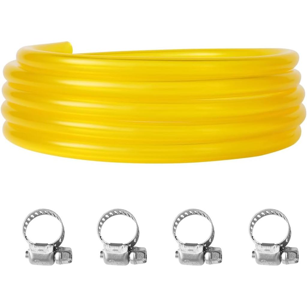 Ống truyền nhiên liệu chính hãng 9,8 Feet (ID 8mm * OD 12mm) có kẹp ống cho máy bơm chuyển nhiên liệ