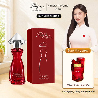 [Live] Nước Hoa Nữ Miss Saigon Elegance Garnet 15ml Hương Ngọt Ngào - Tặng 1 Túi Refill Sữa Tắm 250g