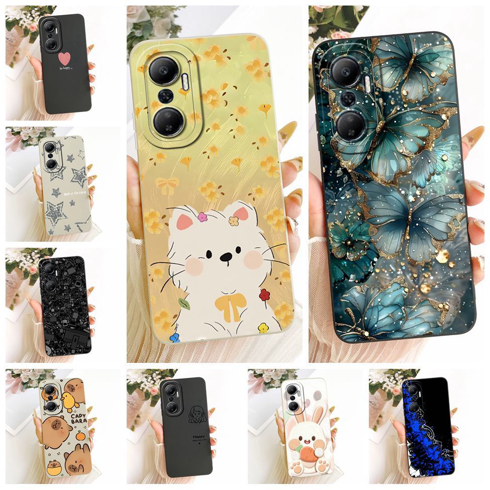 Ốp Lưng Cho Infinix Hot 20 4G Vỏ Mèo Dễ Thương Thời Trang Sang Trọng Tình Yêu Ngộ nghĩnh Sơn Silicon