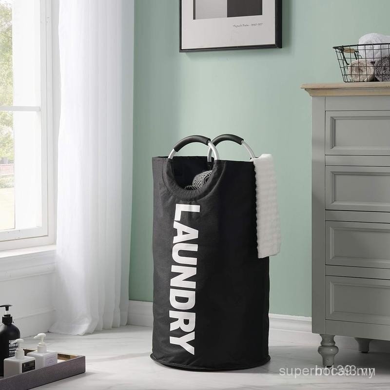 Large Capacity Laundry Basket with Soft Cushion Handle, Waterproof Clothes Basket, Portable Storage 