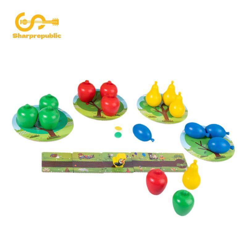 Trò chơi bảng gỗ nhận diện trái cây Sharprepublic, đồ chơi phân loại màu sắc, Orchard Game cho trẻ e