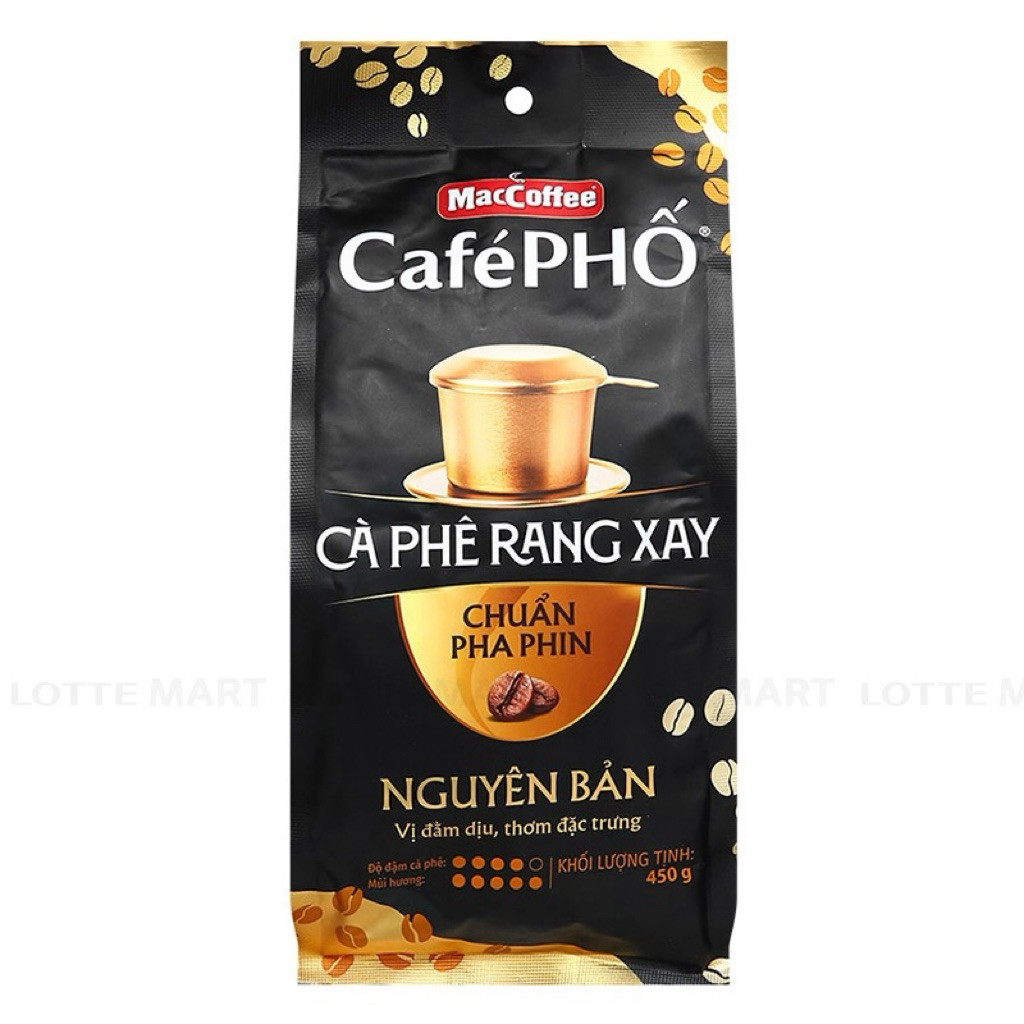 Maccoffee - Cafe Phố Rang Xay Chuẩn Pha Phin 450g. Hàng Chính Hãng