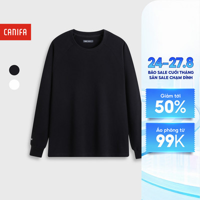 Áo phông dài tay unisex người lớn CANIFA vải waffle 5TL25W002