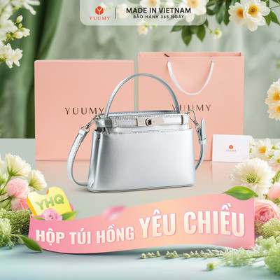 Bộ hộp quà YUUMY (Túi đeo chéo nữ YUUMY YN336 + Hộp quà YHQ2 + Túi giấy YTG2 + Túi rút BVR3838 + Thiệp cảm ơn YBT1)