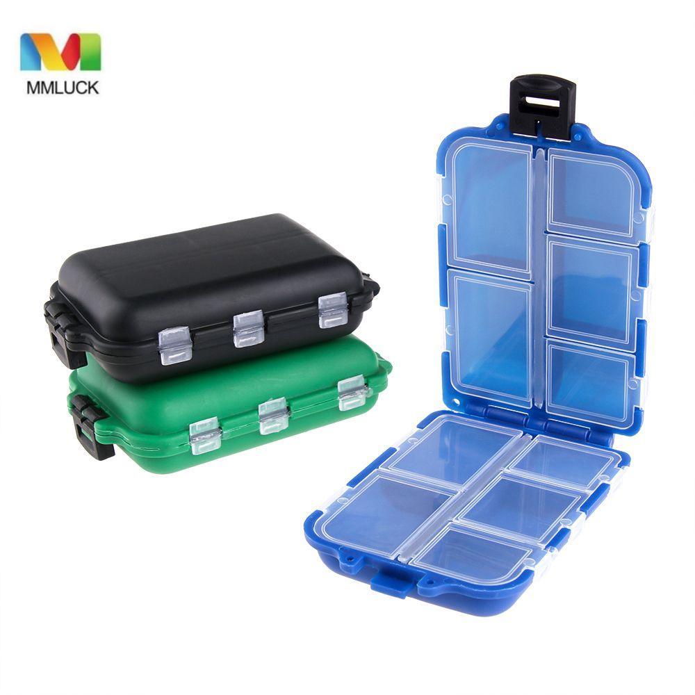MMLUCK Hộp đựng mồi MMLUCK Hình vuông di động ngoài trời Hộp móc cá 10 ngăn