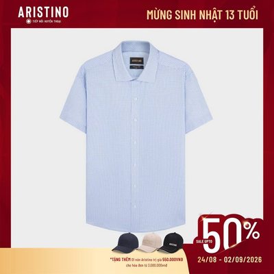 Áo Sơ Mi Nam Trắng Kẻ Aristino Regular Fit tone kẻ trắng thanh lịch, hiện đại, chỉn chu ASS143AS2