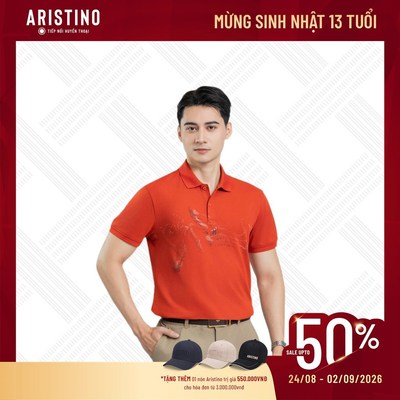Áo Polo Nam ARISTINO Coconut Charcoal Regular Fit, màu sắc trẻ trung, dễ phối đồ - APS096AZ