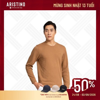 Áo dài tay bo gấu Aristino dáng Regular Fit ASW003BZ