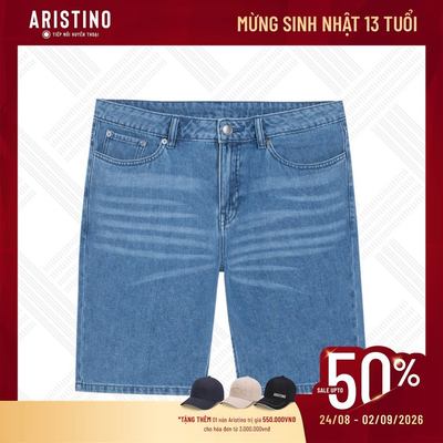 Quần Short Jean Nam Aristino Regular Fit AJH004AS0