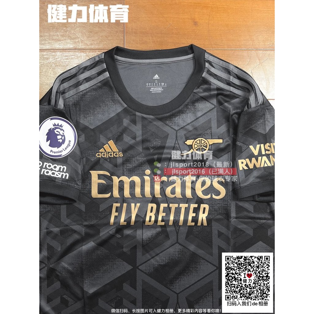 Mới Arsenal Jersey 22-23 Arsenal Sân Khách Jersey Phiên Bản Quạt Arsenal Đen Vàng Sân Khách Ed Nhiệt