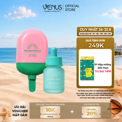 [DEAL MỞ BÁN] Bộ Đôi Cấp Nước Khóa Ẩm Serum HA Jericho Rose & Kem Dưỡng Dưa Hấu Patch Holic Cho Làn Da Căng Mọng