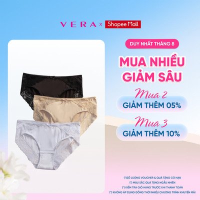 Quần lót bikini nữ Vera microfiber phối ren - V0718