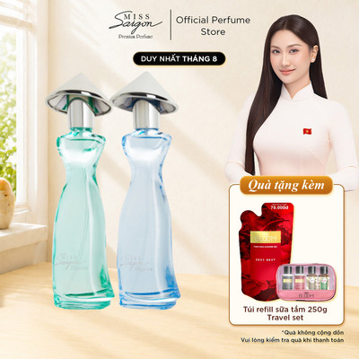 [Clean Girl – Nàng Thơ Tinh Khôi] Combo Nước Hoa Nữ Miss Saigon Elegance Sapphire 50ml & Jade 50ml - Hương Tươi Mát