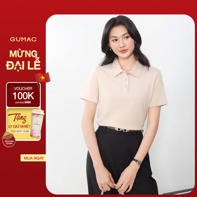 Áo Polo Nữ Basic GUMAC Form Suông Tay Ngắn Thanh Lịch Thoải Mái PLF03003