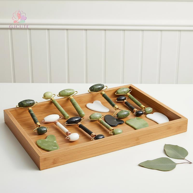 GJCUTE Roller Gua Sha Stone Set Dark Circles Relief Massage cho mắt Ne Chăm sóc da 1 / 2 CÁI WTD
