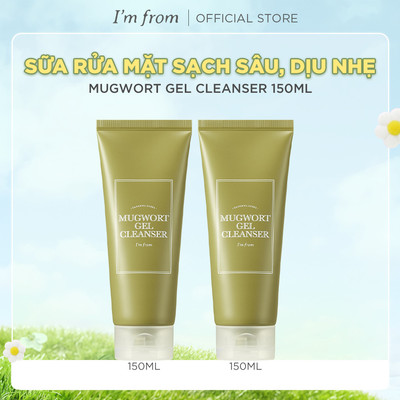 Combo 2 Sữa rửa mặt sạch sâu, dịu nhẹ cho da dầu, da mụn, da nhạy cảm I'm from Mugwort Gel Cleanser 150ml [FS]