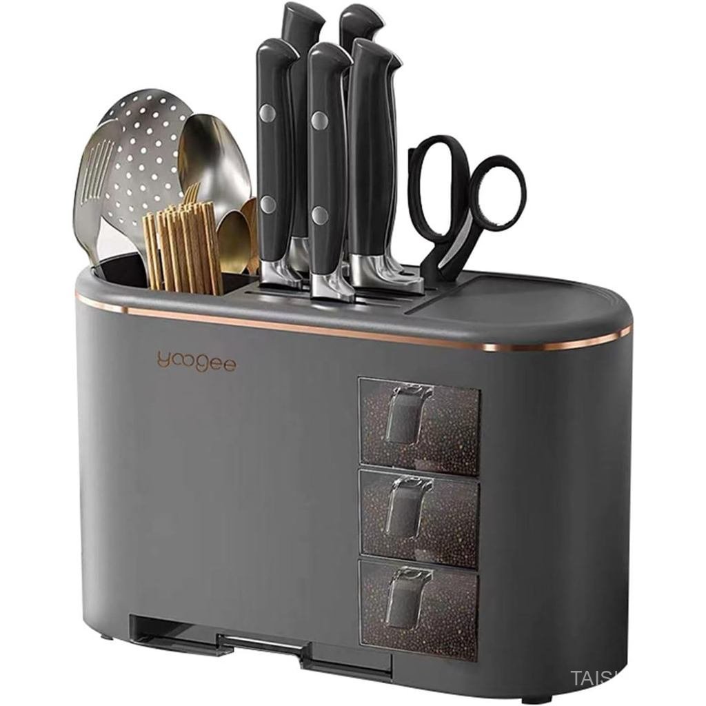 Dxcaicc Kitchen Utensils & Spice Organizer, PP Spice Storage Box,Kitchen Countertop Holder,Multifunc