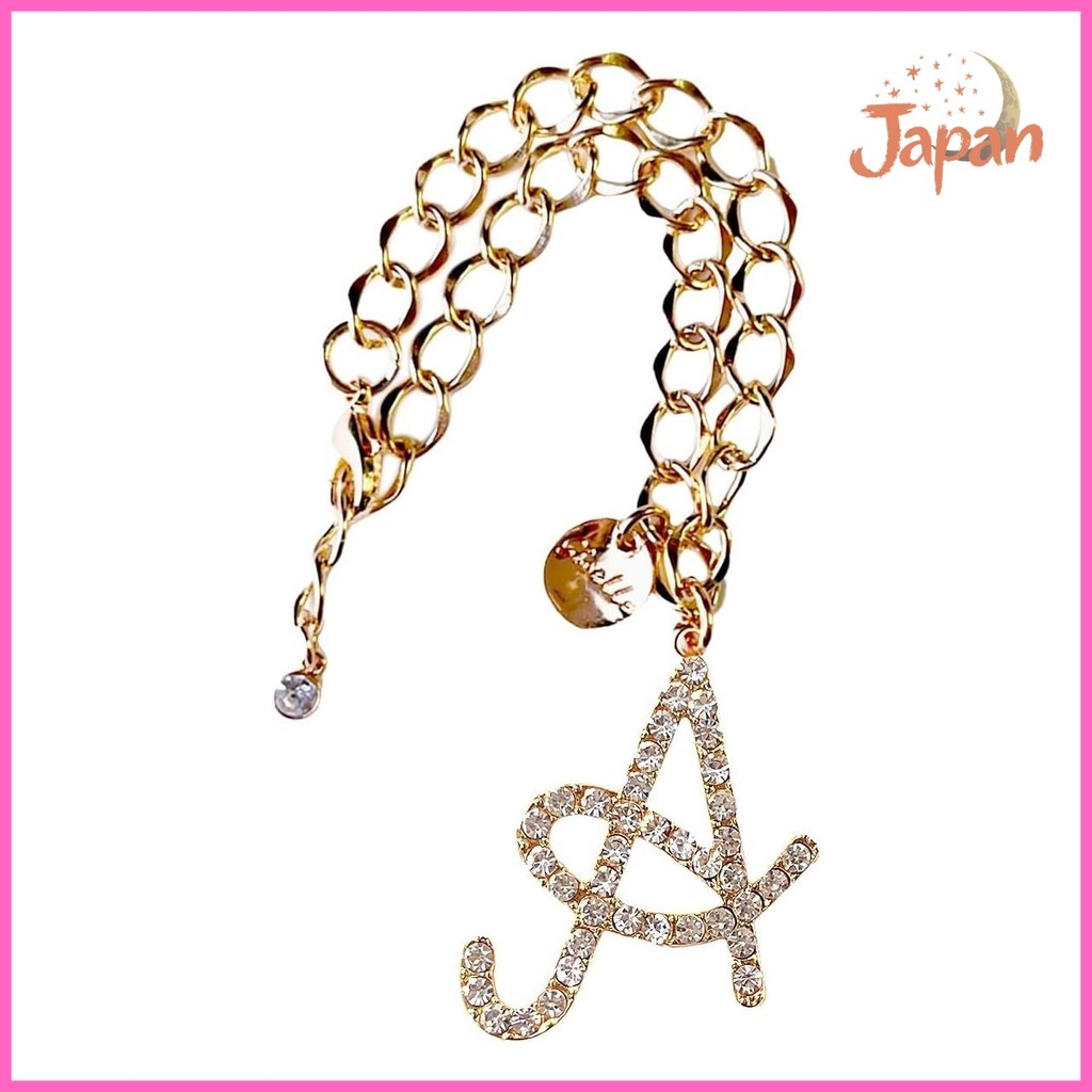 [Direct from Japan][Giselle] Bag Charm Initial Charm Keychain Initial Alphabet Bagcharm Stone Glitte