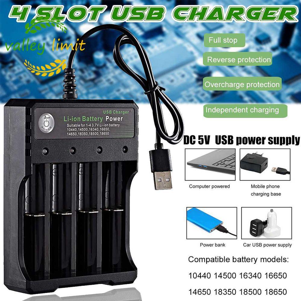 Bộ sạc pin VALLEY LIMIT Pin Li-ion sạc thông minh cho pin sạc 18650 / 18500 / 16340 / 14500 / 26650 