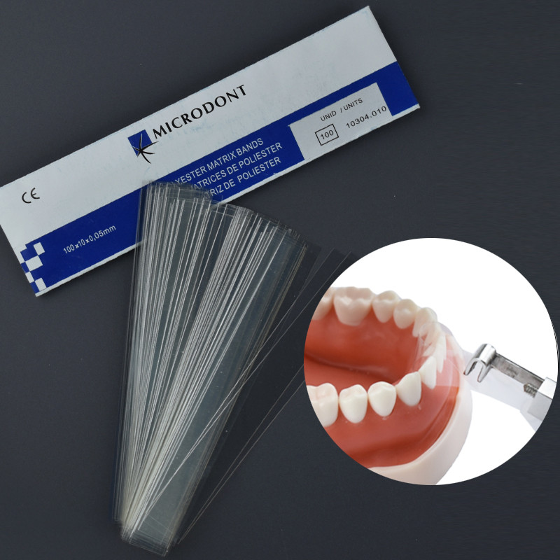 100 Cái / hộp Nha Khoa Làm Đầy Polyester Ma Trận Dây Chất Liệu Nha Khoa Ma Trận Miếng Đệm Interdenta