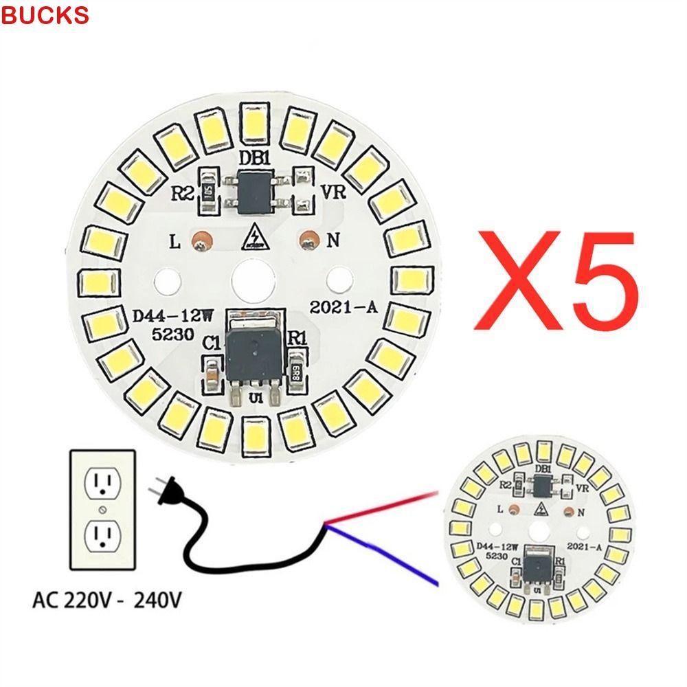 BUCKS 5 Bóng Đèn Spotlight 5 Cái / lốc 3W 5W 7W 9W 12W SMD 2835 AC 220V PCB Board Bóng Đèn Chip