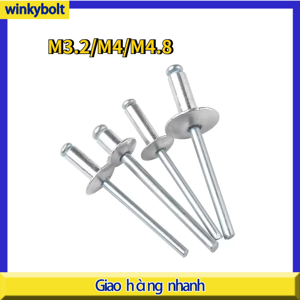 Đinh tán mù inox 304 đầu bích lớn / Đinh tán mù mũ lớn inox 304/ M3.2 / M4 / M4.8 【BoltGo】