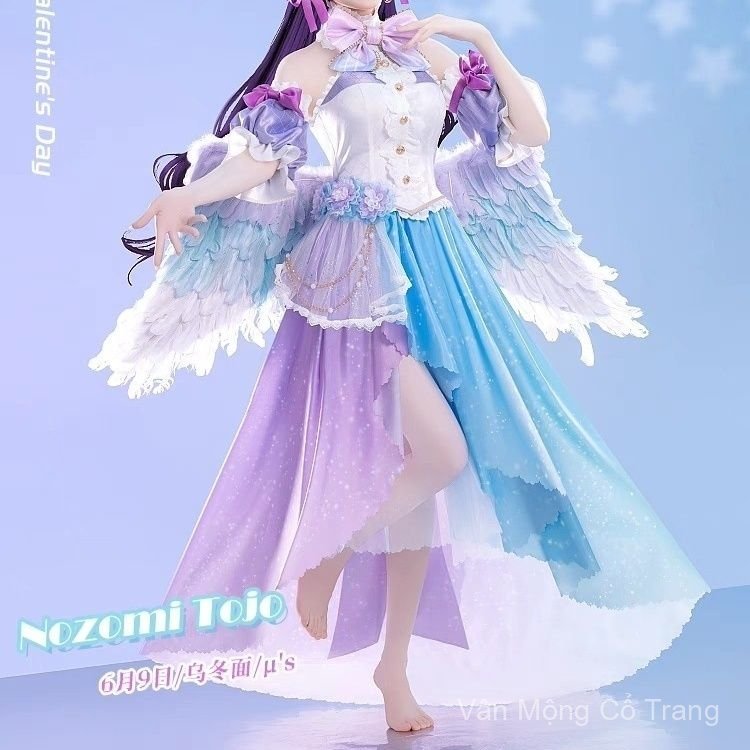 Trang phục cosplay Toujou Nozomi LoveLive, bộ đồ thiên thần trắng, phong cách anime Nhật Bản, chất l