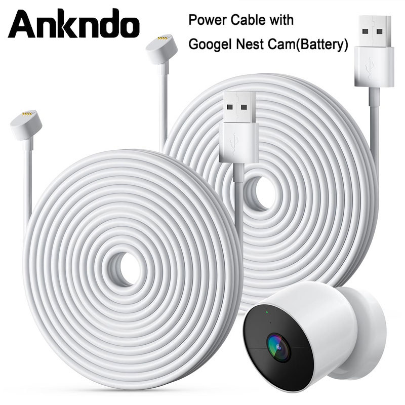 Cáp sạc chống thời tiết Ankndo 9M / 7.5M cho Google Nest Cam (Pin) ngoài trời