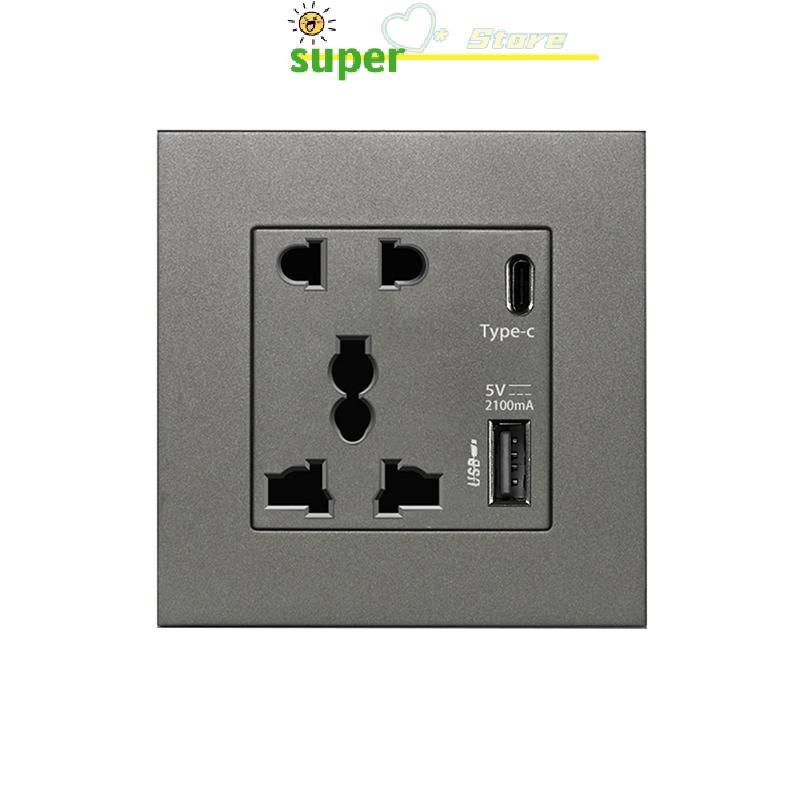 AN.MART Nguồn Điện 2100MA USB Soet Bảng Điều Khiển Quốc Tế 13A UK Wall Type C Giao Diện VN