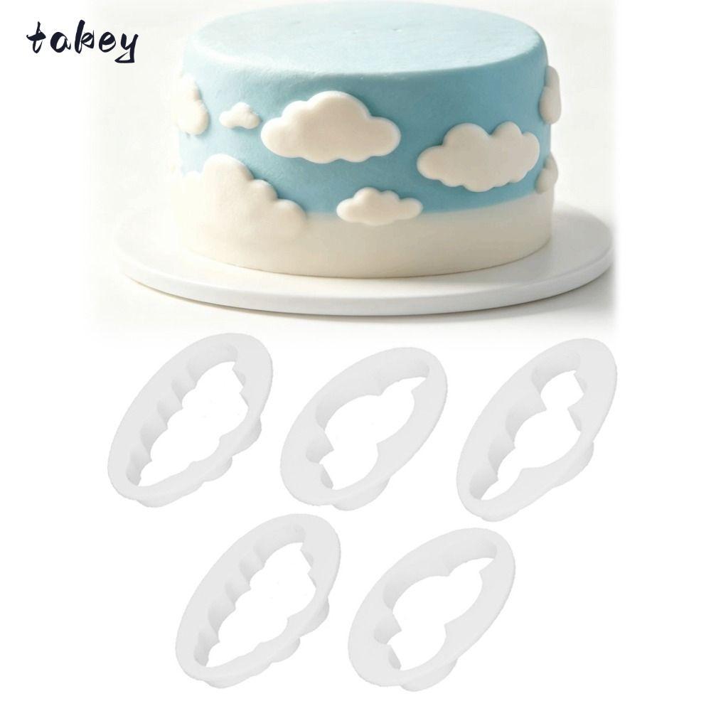WITAK 10 Chiếc Clouds Cookie Cutter, PP Clouds Shape Cookie Cutter Set, DIY Raised Cutter Walls Hình