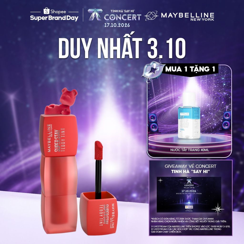 Son Kem Bông Bền Màu Superstay Teddy Tint Maybelline New York 5ml