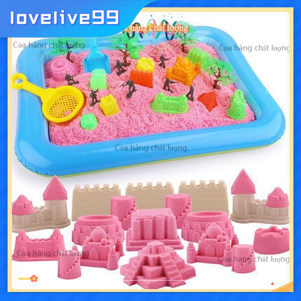 🛕vi sinh an toàn cho trẻ em mã 50013,Đủ bộ Khuôn+Bể+1kg Cát,Đồ chơi cho bé gái cát động lực ,