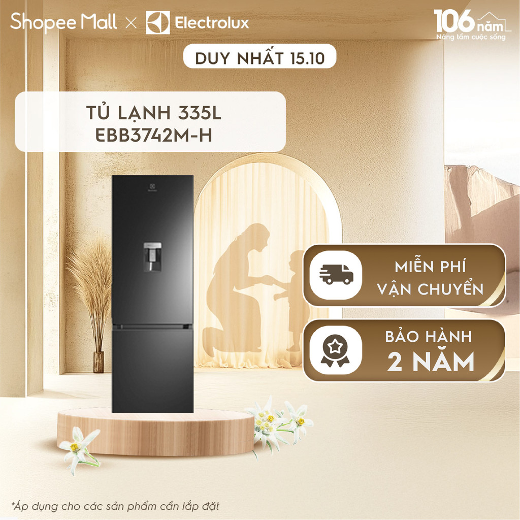 [Mới] Free giao hàng - Tủ lạnh Electrolux ngăn đá dưới UltimateTaste 300 335L EBB3742M-H