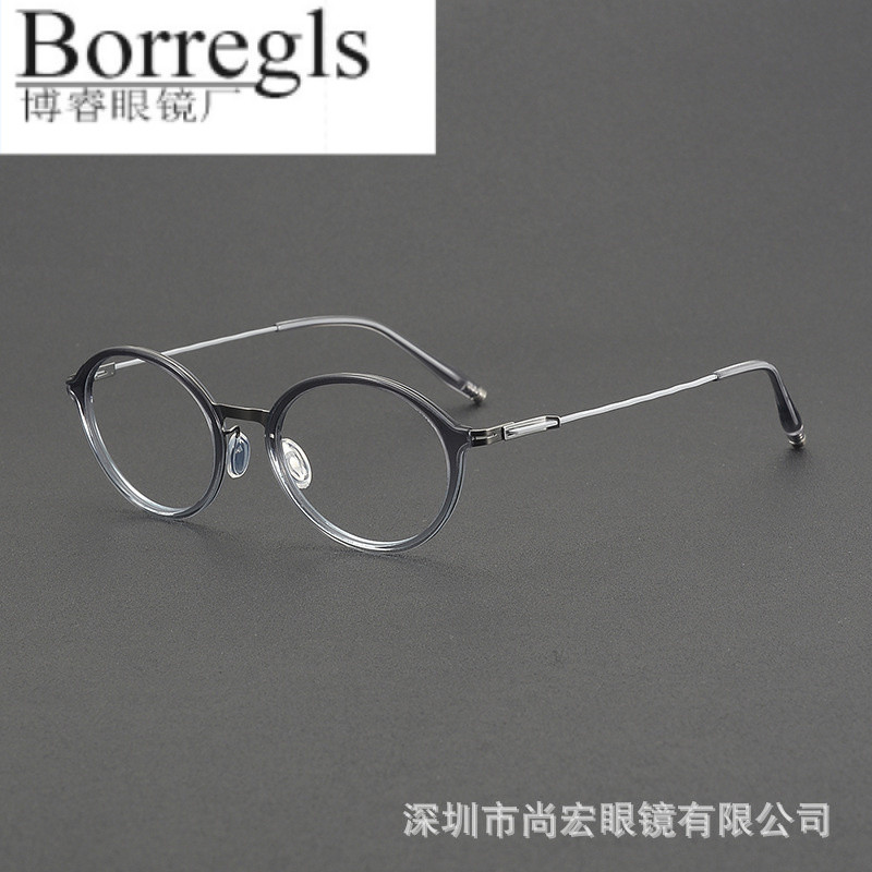 Kính Titan Nguyên Chất hình bầu dục Retro Acetate, dành cho nữ