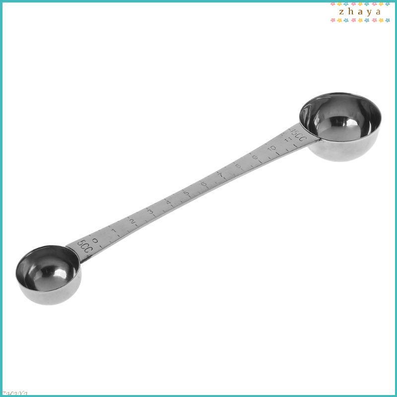 Stainless Steel Double Ends Measuring Spoon With Scale Coffee Scoop Tablespoon