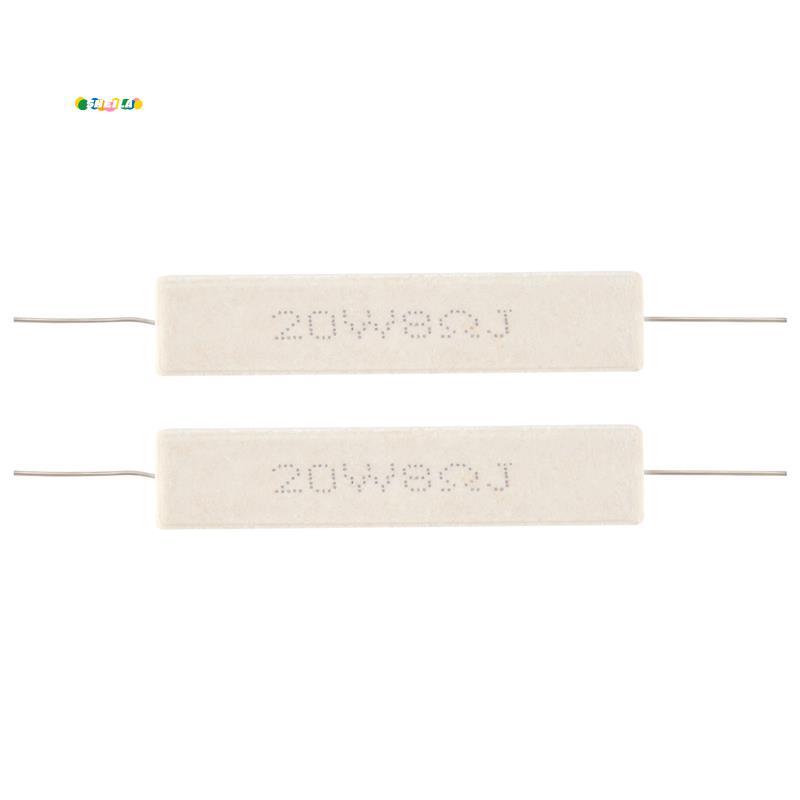 2 Chiếc Điện Trở Xi Măng Vết Thương Dây 8 Ohm 20W 5%