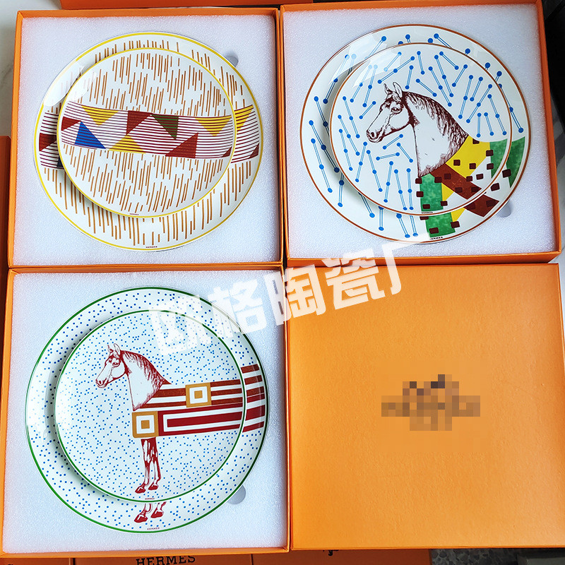 GRLT Modern and fresh couple's ceramic Western-style dinner plates, bone china steak ornaments, tabl